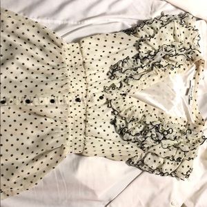 Cream Polka Dot Button-up Women’s blouse